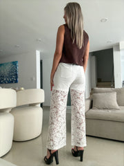 WHITE LACE PANTS