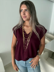 V-NECK MODAL BASIC BLOUSED