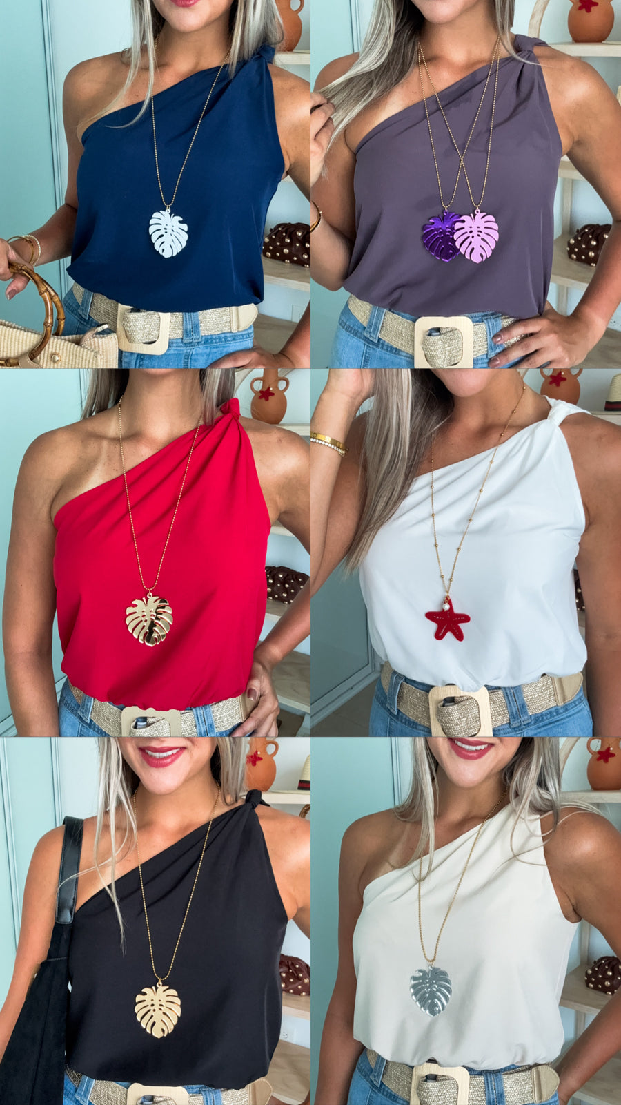 ONE SHOULDER KNOT BLOUSE