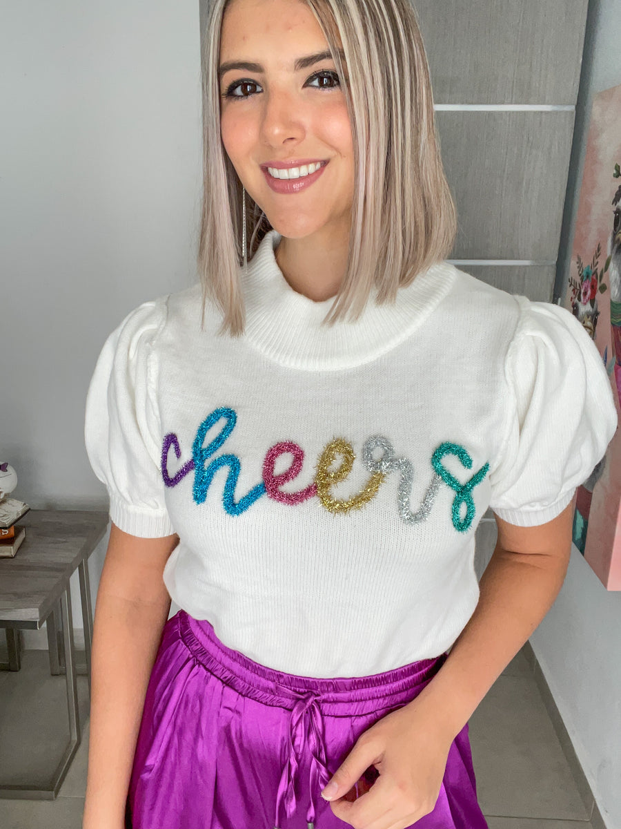 CHEERS YARN PUFF SWEATER