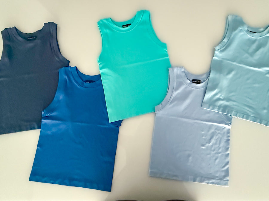 DENIM SMOOTH LONG TANK BASIC TOP COLLECTION