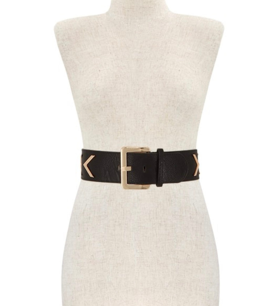 V BELTED DETAILED ELASTIC BELT