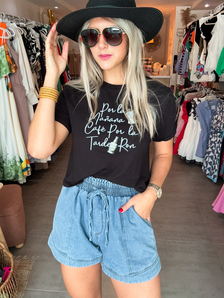 BLACK CAFÉ & RON MID-LENGTH T-SHIRT