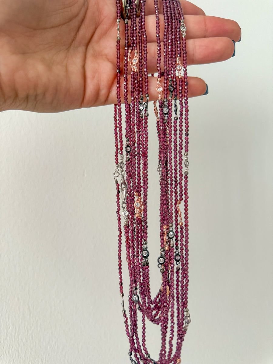 PLUM SEMI-PRECIOUS LONG NECKLACES