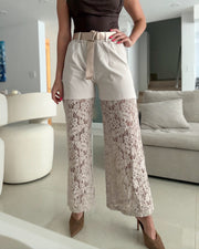 BEIGE LACE PANTS