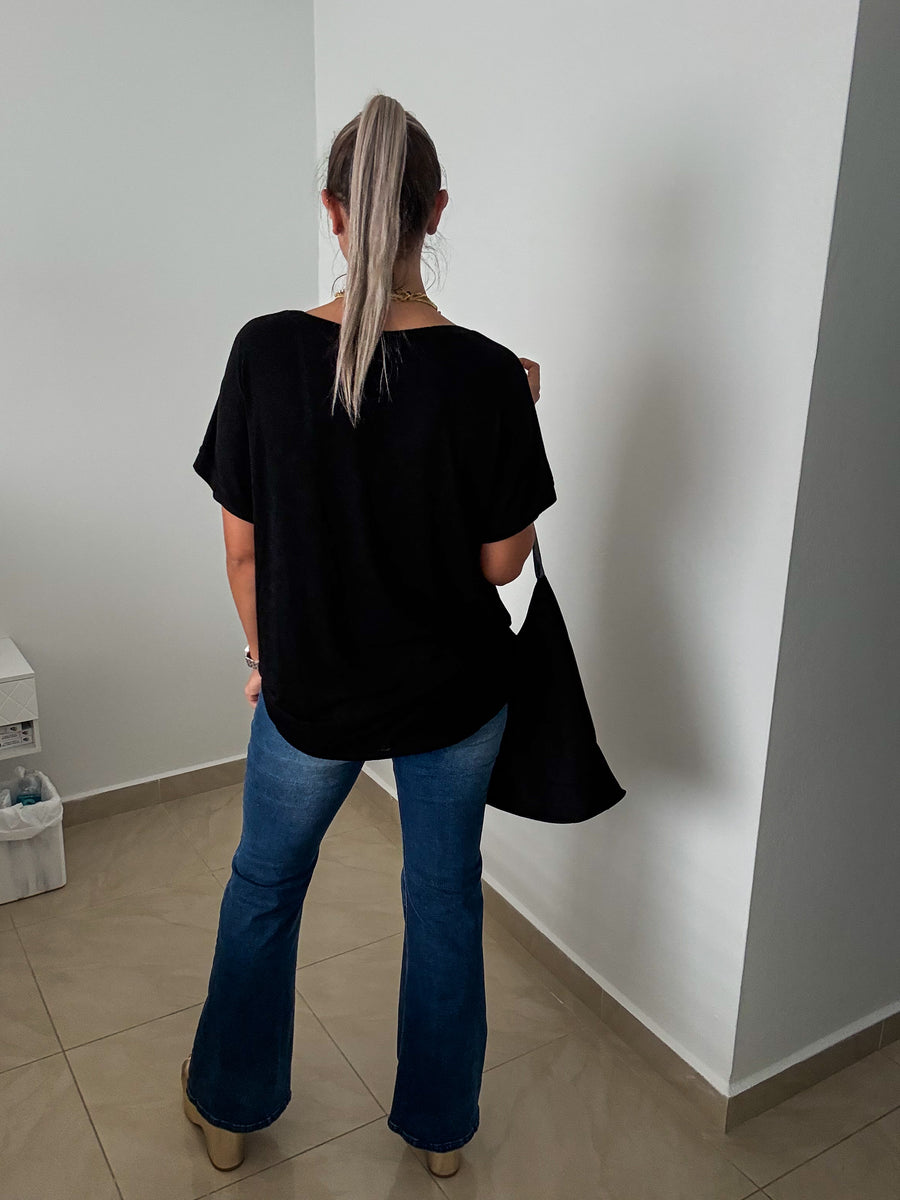 BLACK SILKY BLOUSE