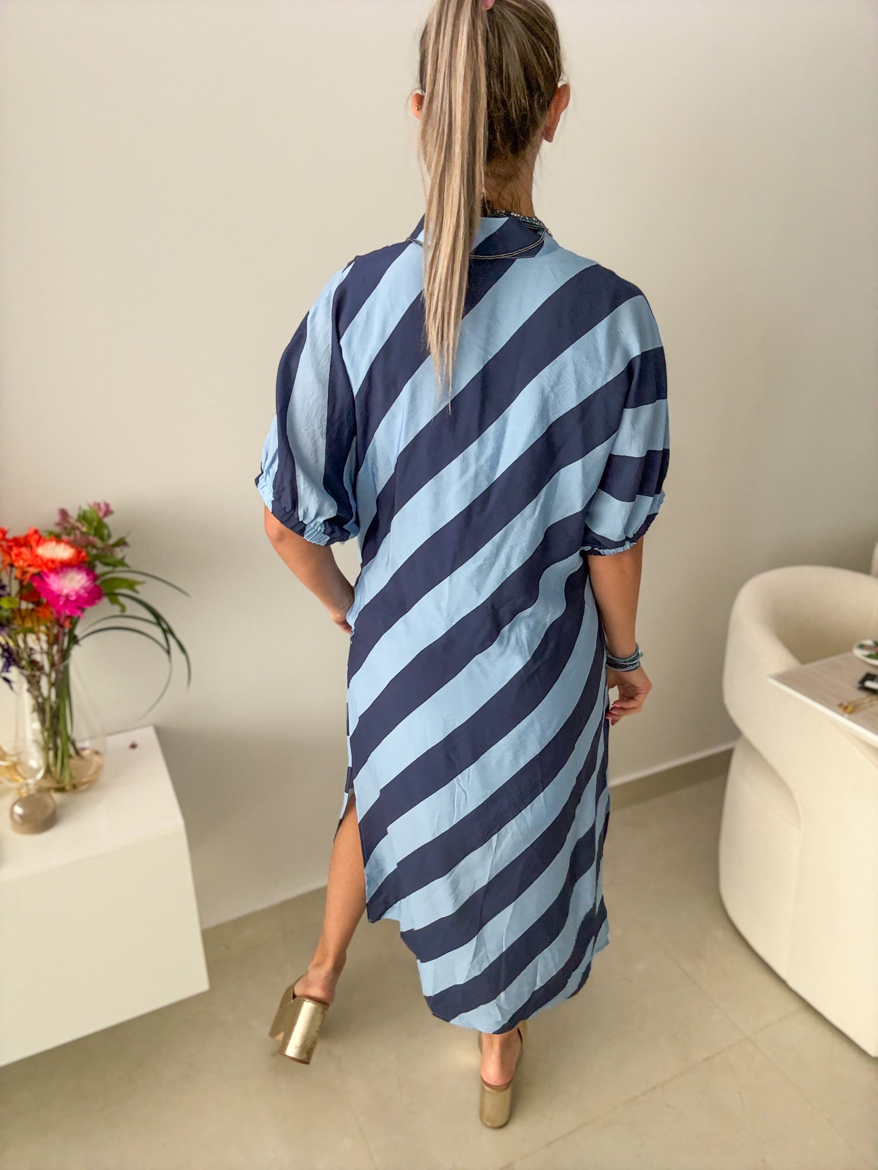 BLUE STRIPED DRESS