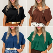 V-NECK TUNIC BLOUSES