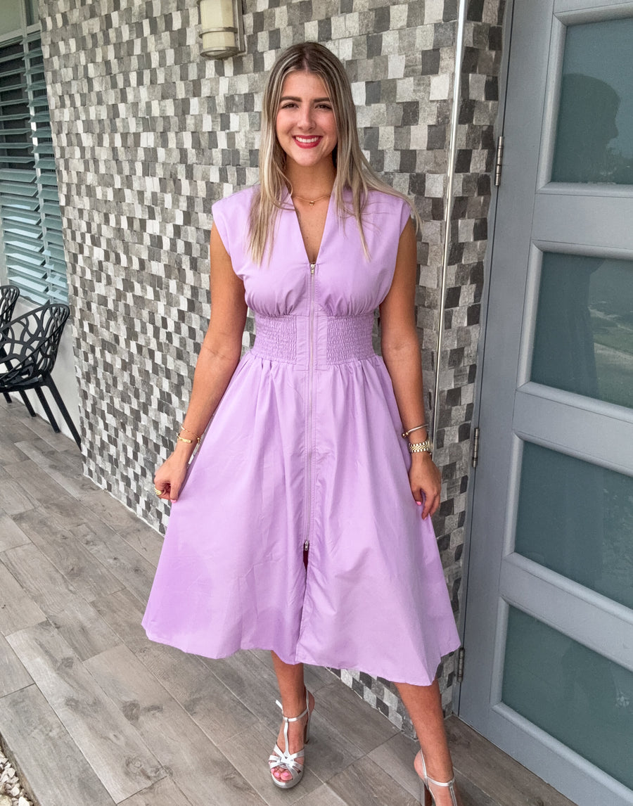 LAVENDER ZIPPER DRESS