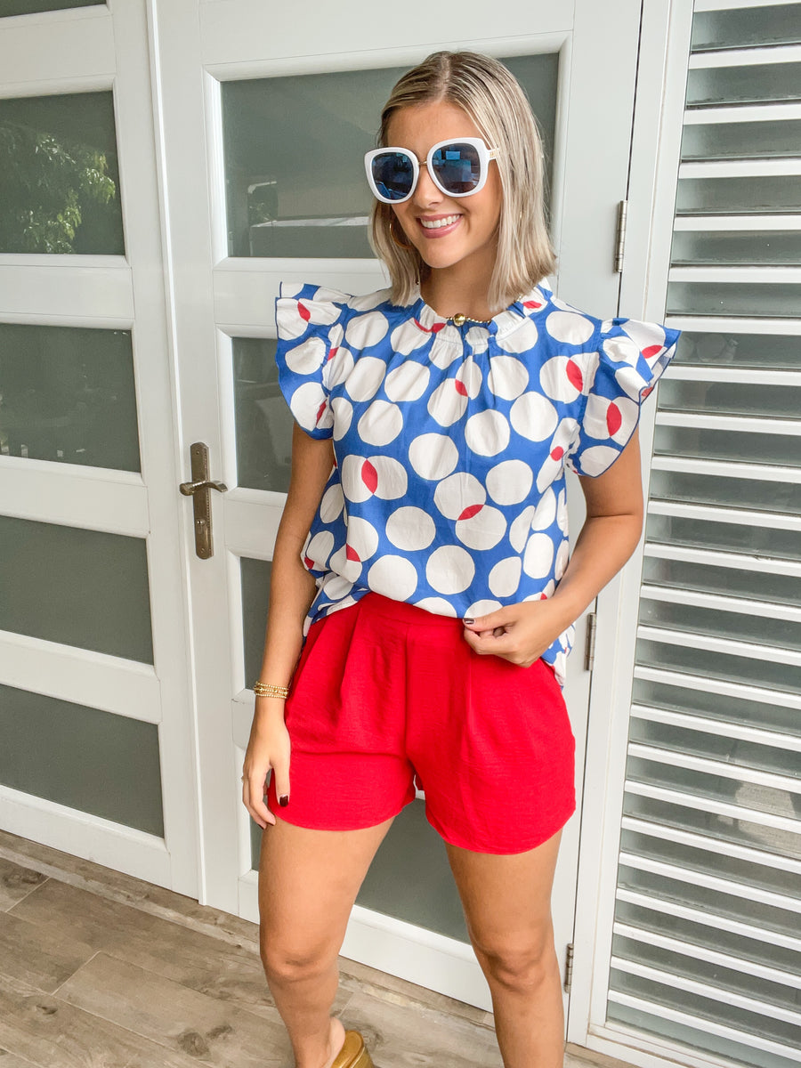 RED BACK ELASTIC SHORTS