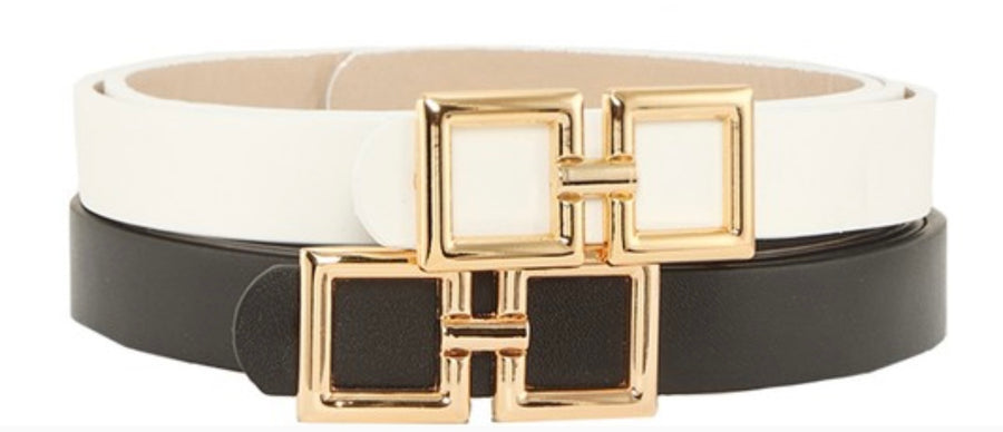 DOUBLE LINKED SQUARE THIN BELT