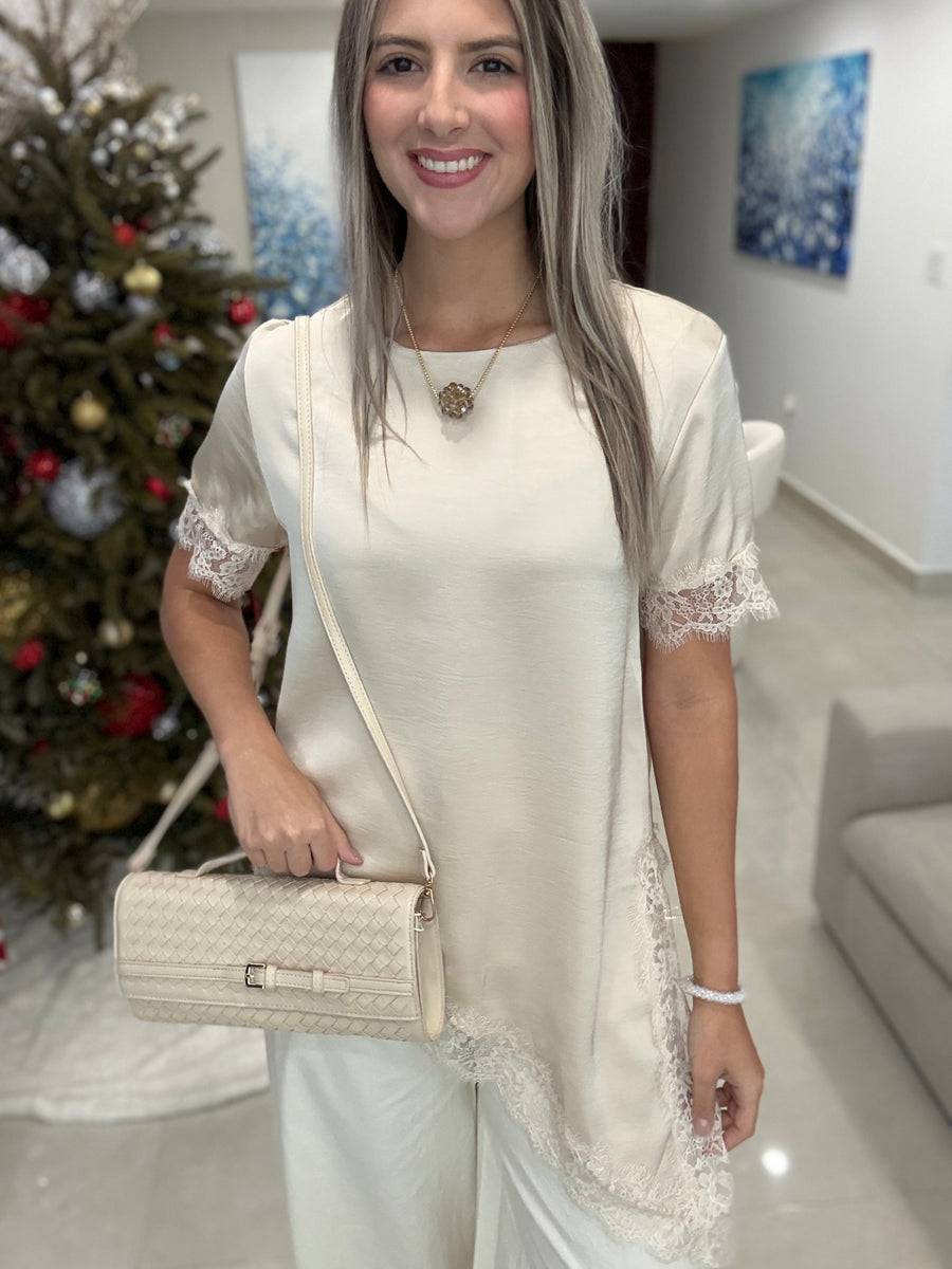 PASTEL SATIN LACE TOPS