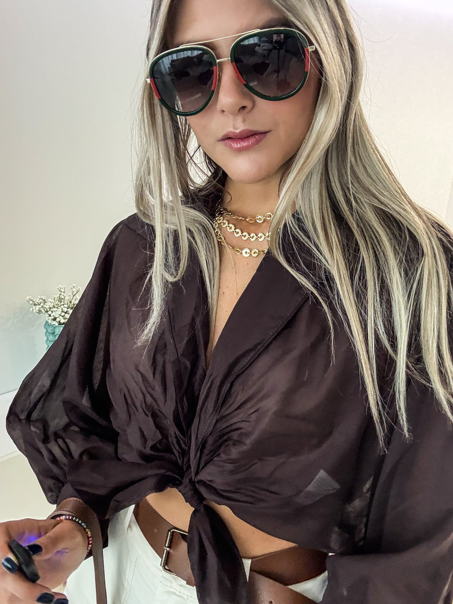 SHEER KNOT BLOUSE