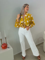 POLKA DOT SATIN KNOT TOPS