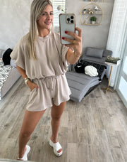TAUPE TOP & SHORT SET