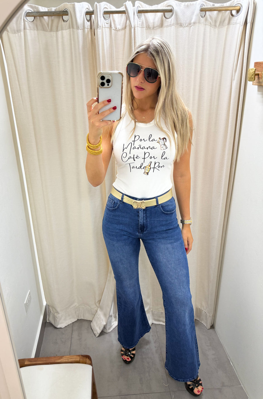 WHITE CAFÉ & RON TANK TOP