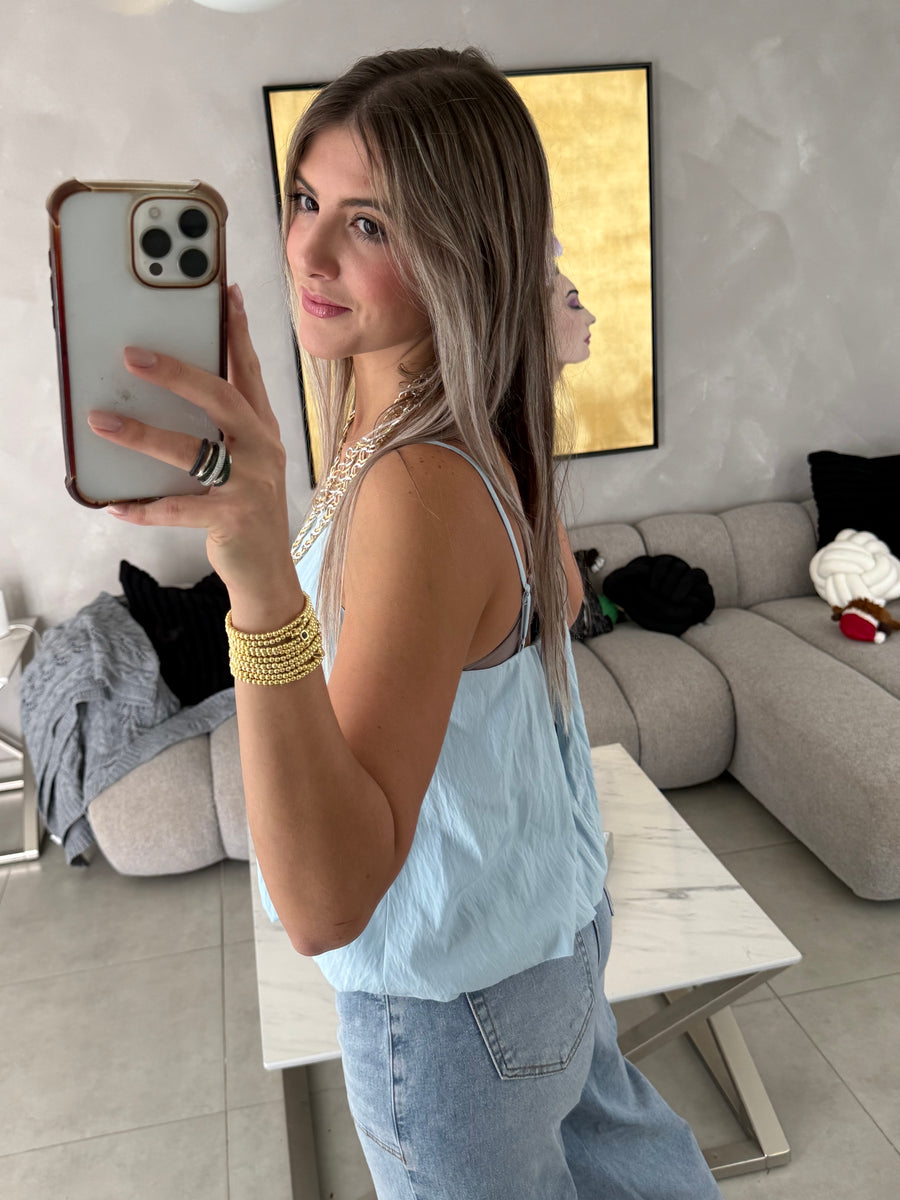 BLUE BUBBLE CAMI TOP