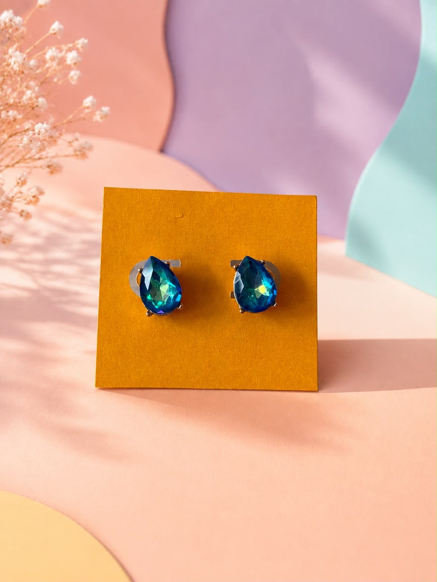 BLUE GLIMMER DROP EARRING