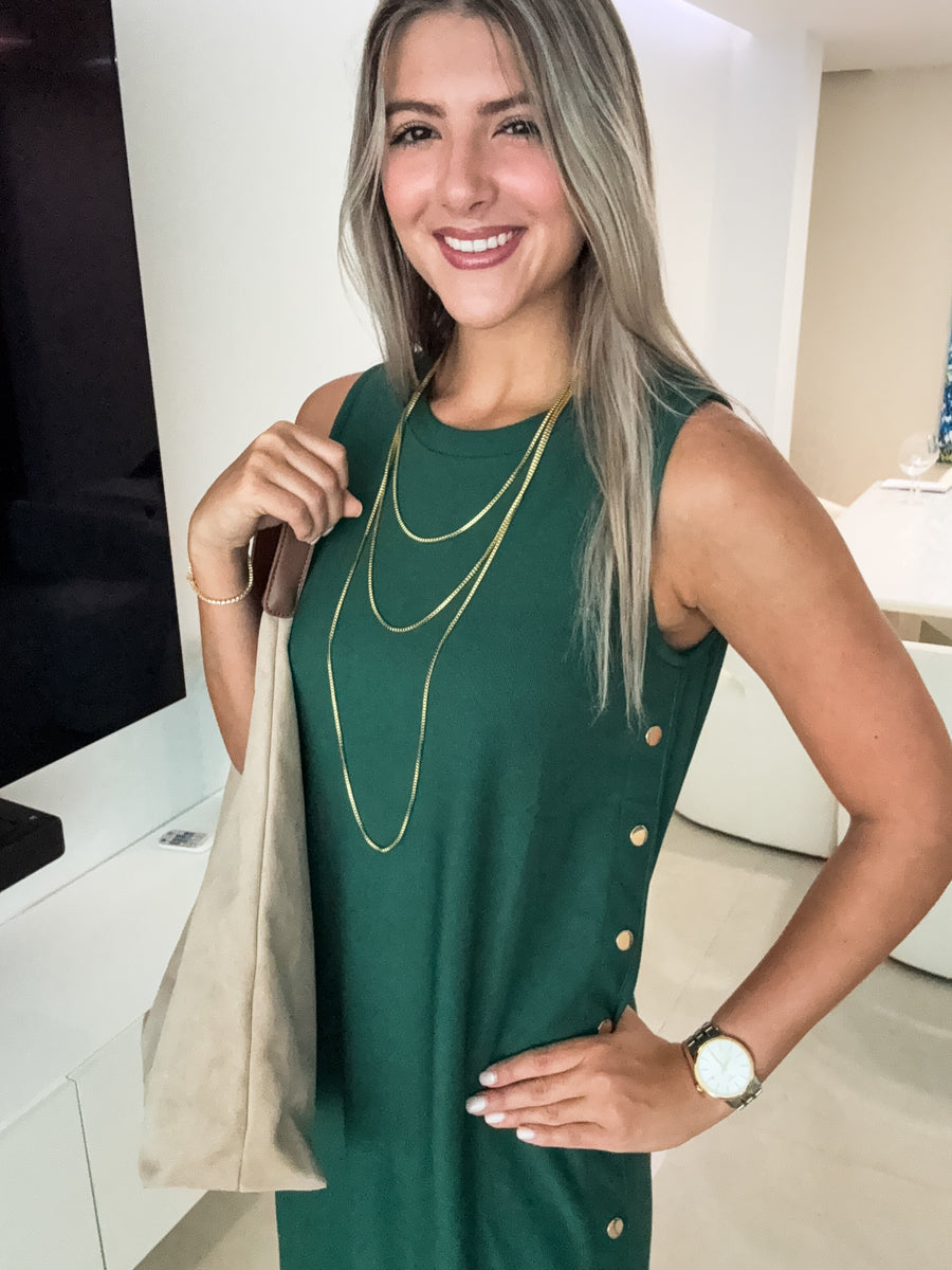 HUNTER GREEN STUDDED DRESS