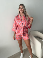 SATIN CORAL CHAINS PRINT SET