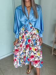 PUERTO RICO PRINT WRAP AROUND SKIRT