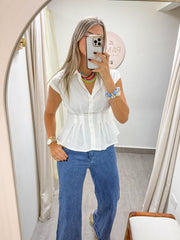 WHITE TAILORED BLOUSE