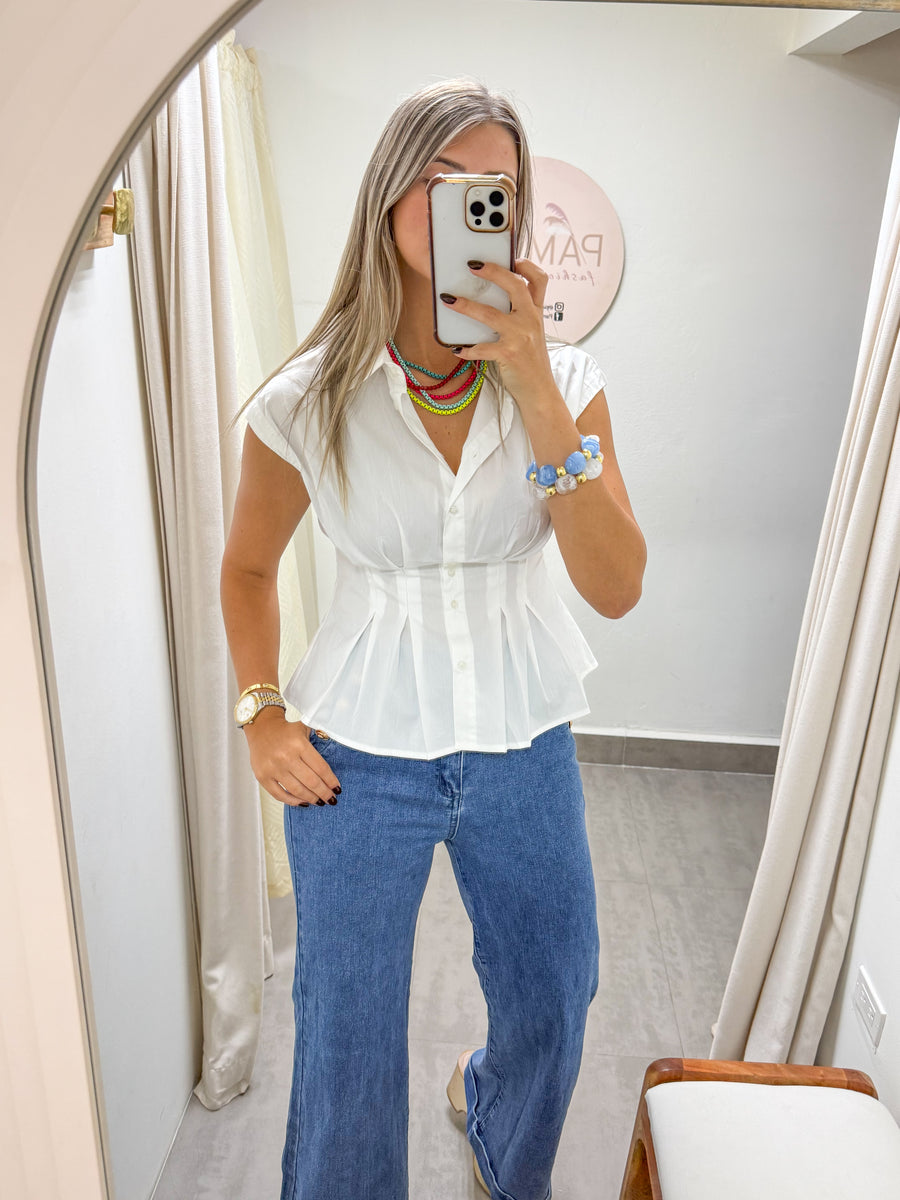 WHITE TAILORED BLOUSE