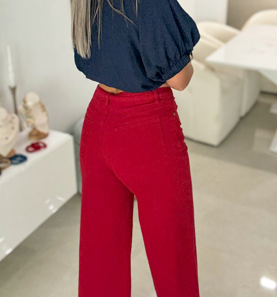 RED STRETCHY JEANS
