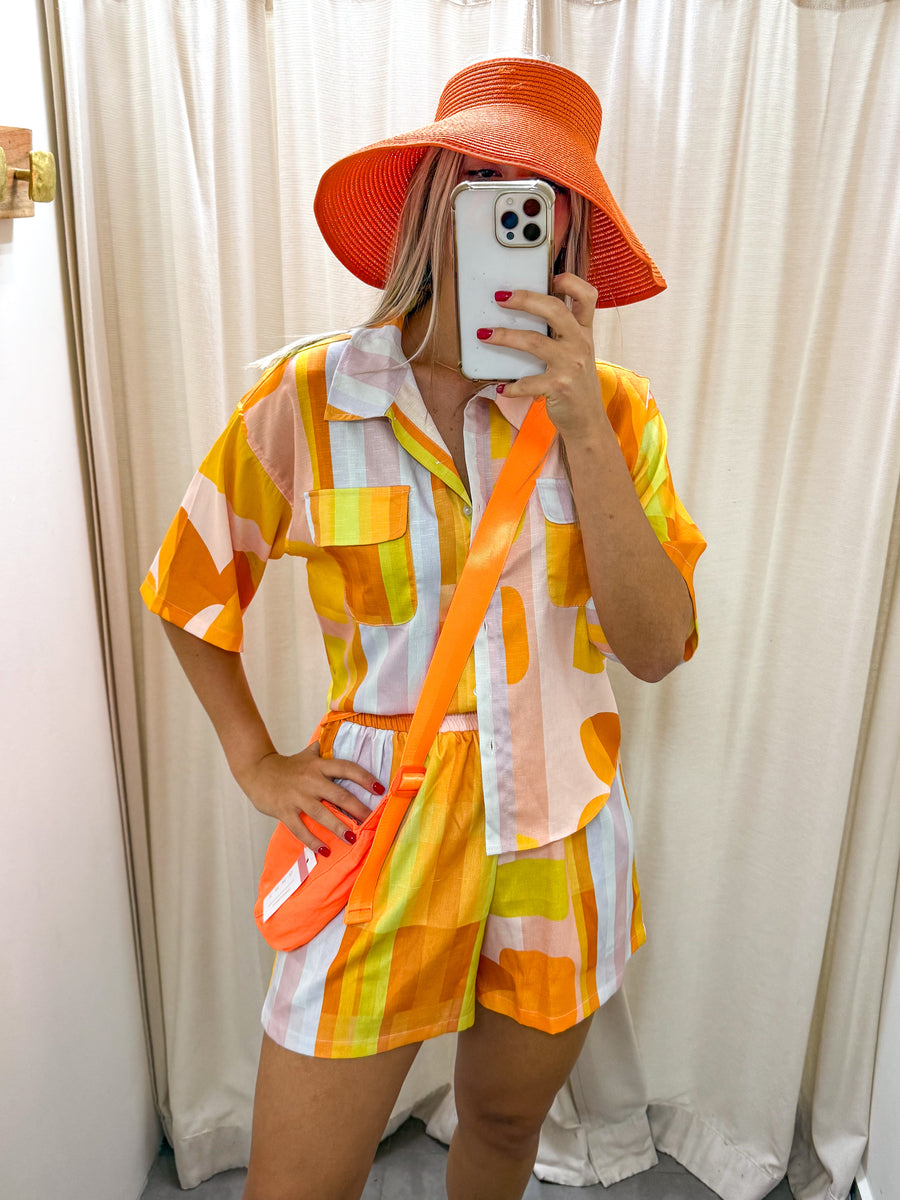 ORANGE TONES TOP & SHORT SET