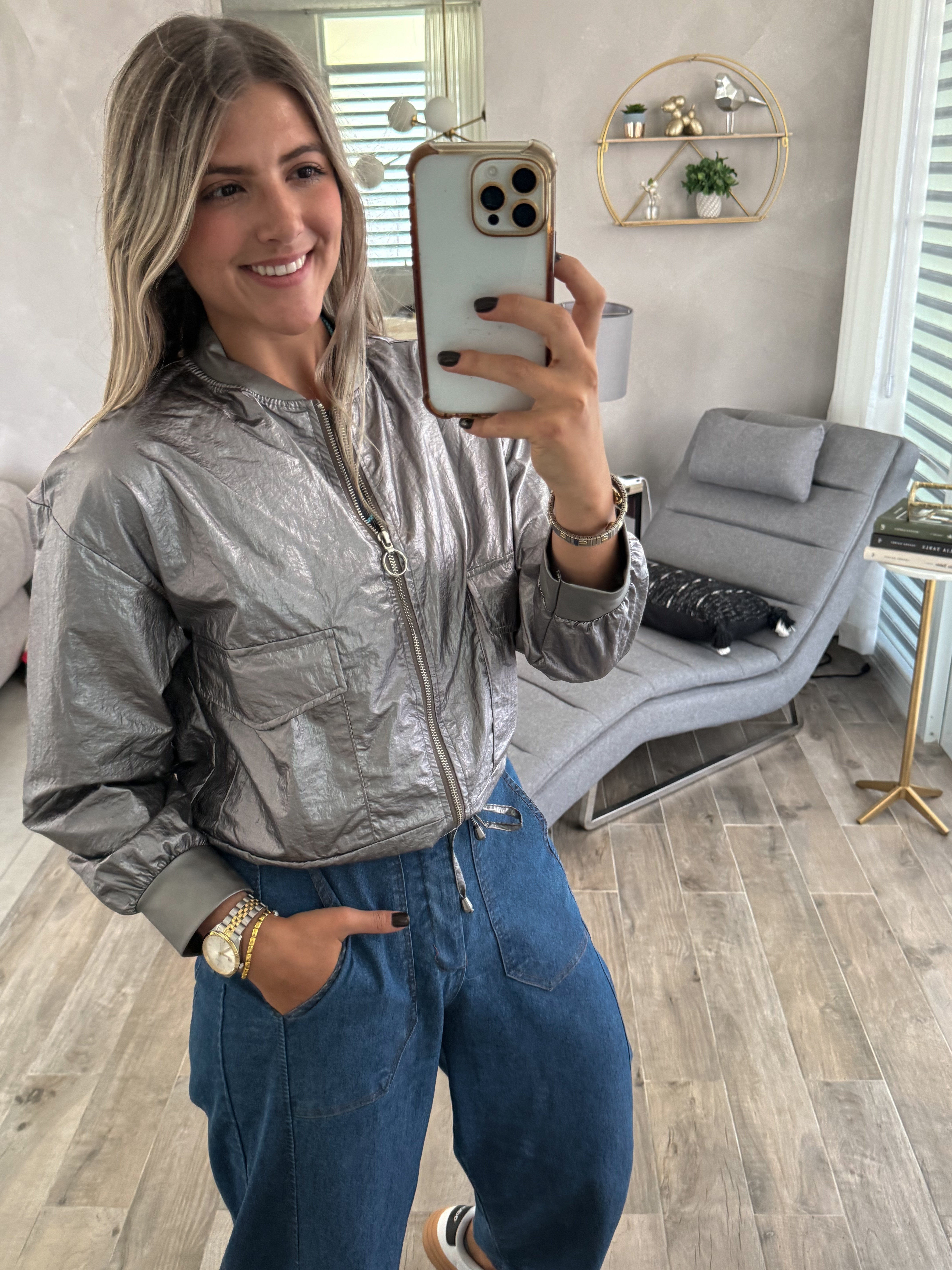 GRAY METALLIC JACKET
