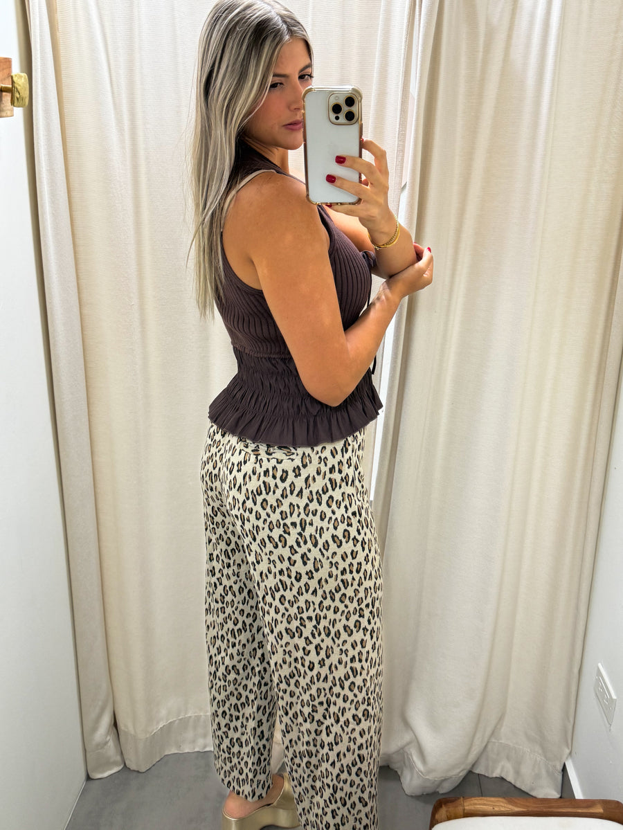 LEOPARD PRINT PANTS