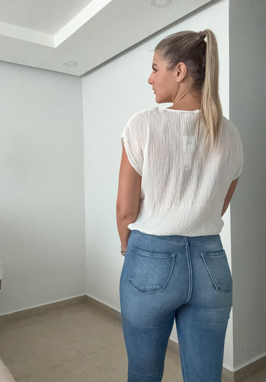 PLISSE BLOUSE
