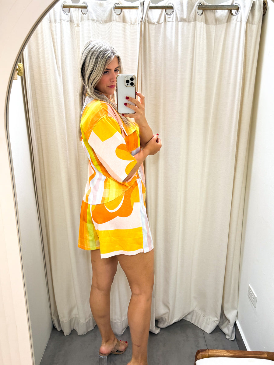 ORANGE TONES TOP & SHORT SET