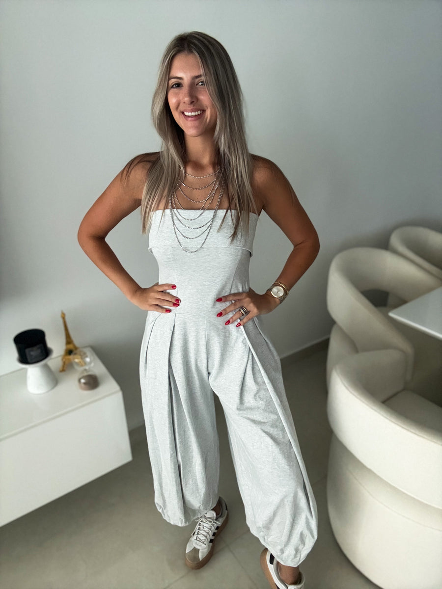 GRAY BARREL JUMPSUIT