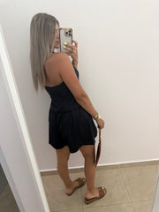 DARK DENIM HALTER TOP & SHORT