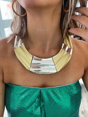 TWO TONE STATEMENT NECKLACE