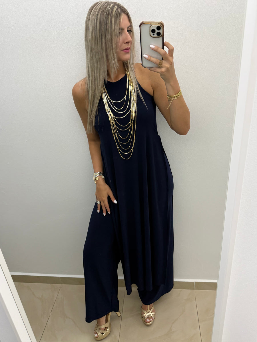 PIA NAVY BLUE RACERBACK TOP & PANT SET
