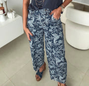 PRINTED BALLOON STRETCHY JEANS