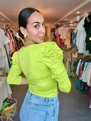 STRECHY V-NECK CROP