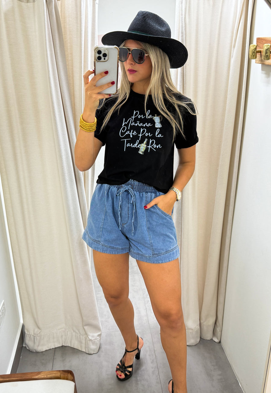 BLACK CAFÉ & RON MID-LENGTH T-SHIRT