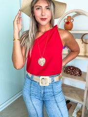 ONE SHOULDER KNOT BLOUSE