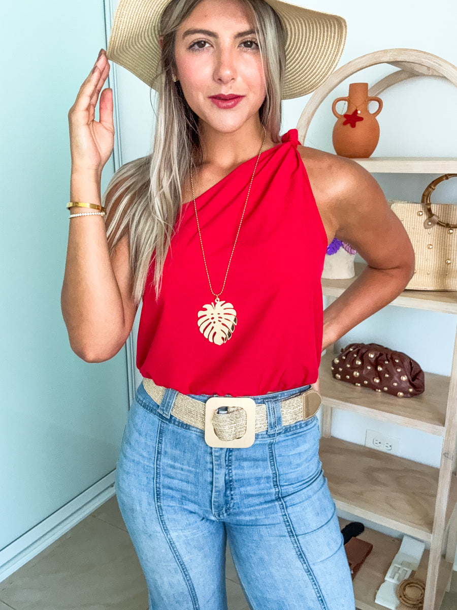 ONE SHOULDER KNOT BLOUSE