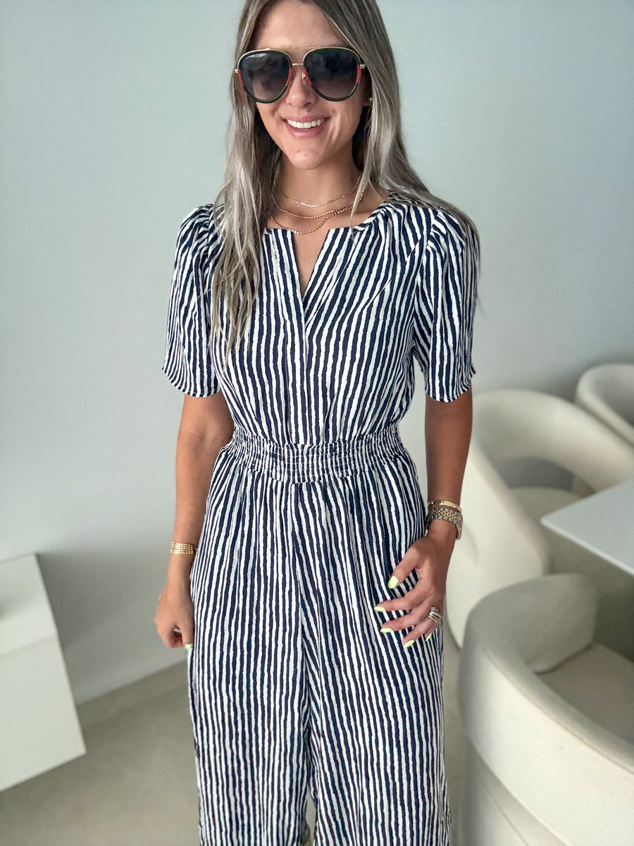 NAVY PRINTED JUMPSUIT