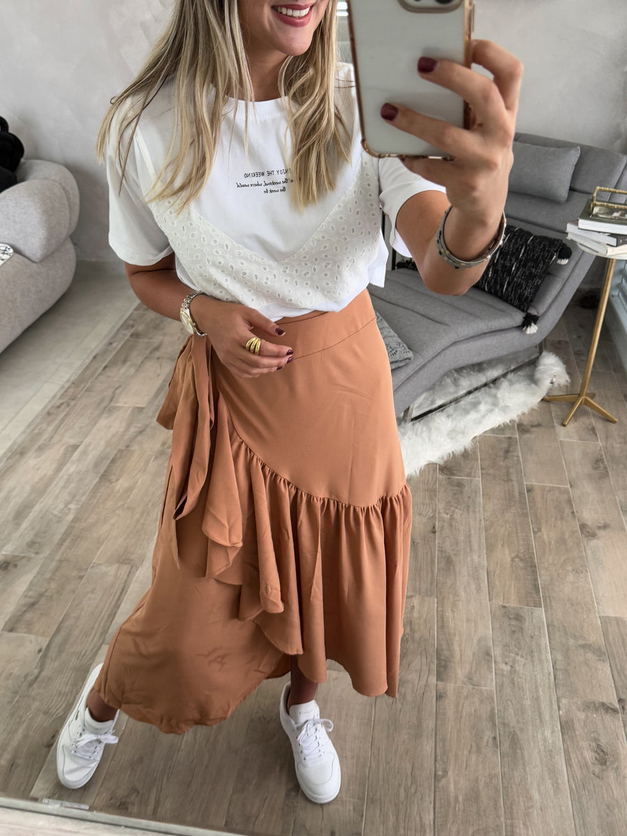 MOCHA WRAP AROUND SKIRT