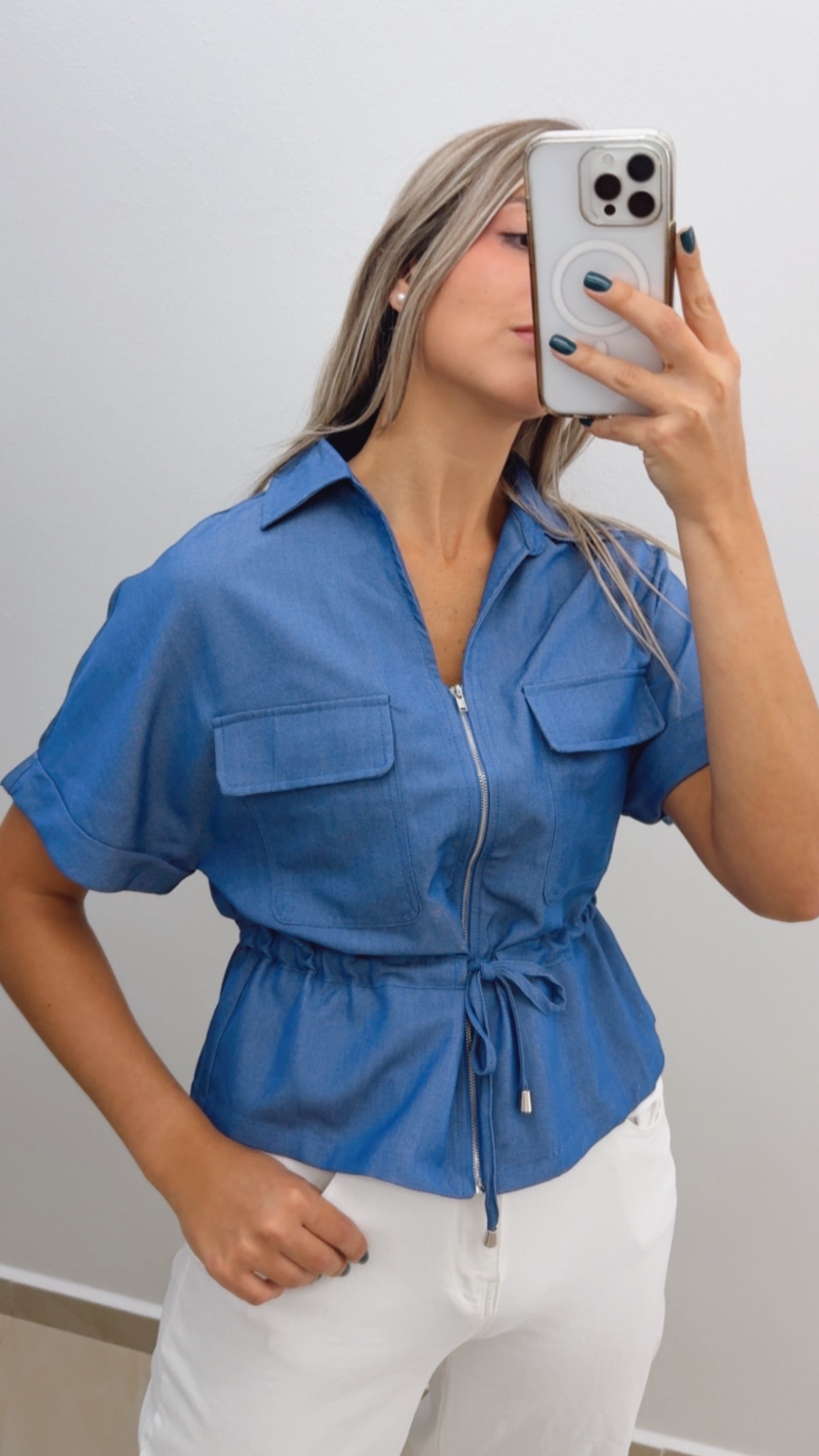 DENIM ZIPPER TOP/JACKET