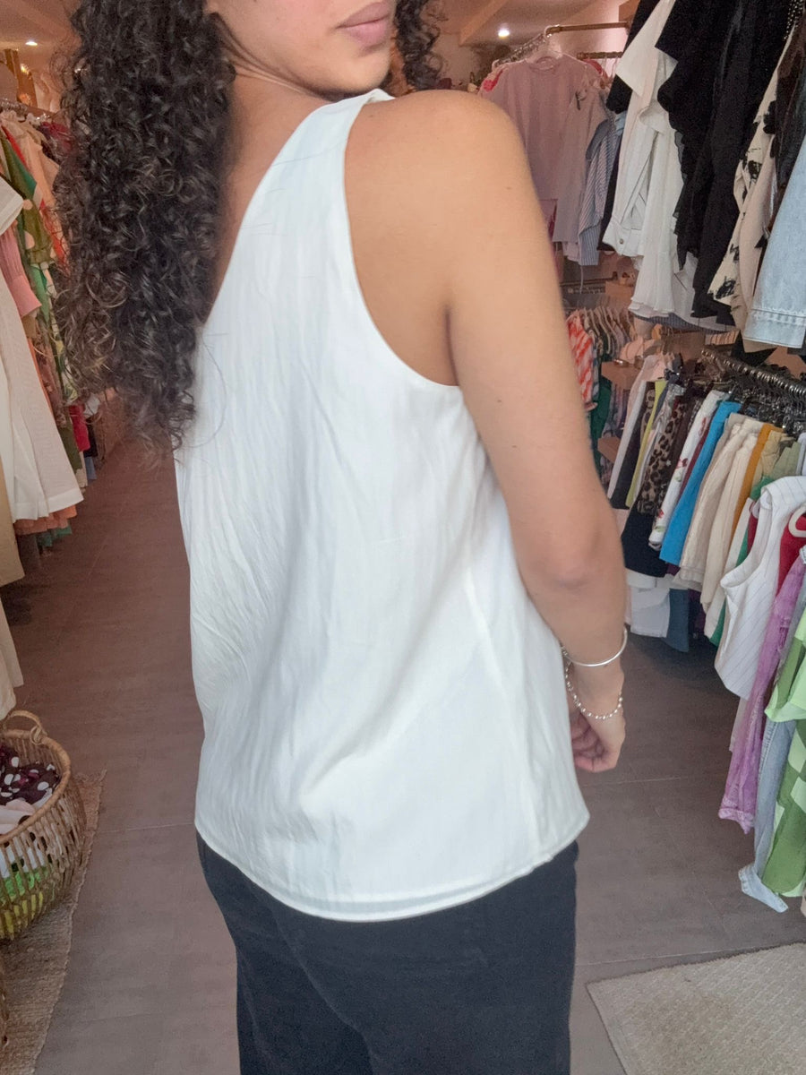 FLOWER STRAP DETAIL BLOUSE