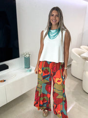 MULTICOLOR PRINTED LOOSE PANTS