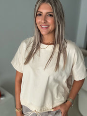 IVORY OVERSIZED ADJUSTABLE TSHIRT