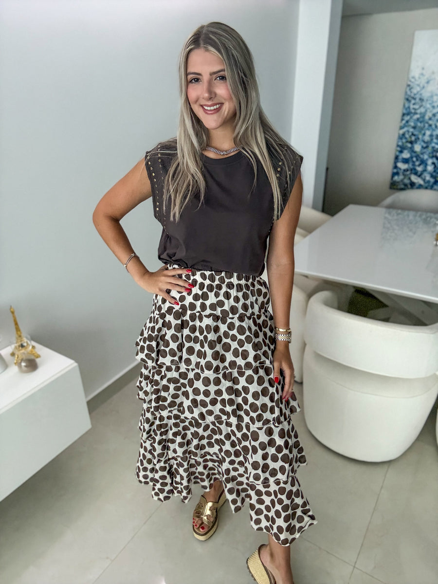 POLKA DOT RUFFLE SKIRT