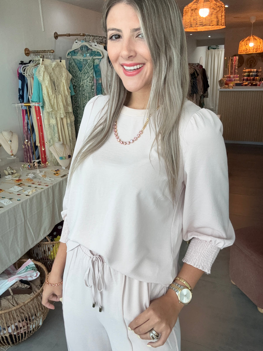 BLUSH PINK TOP & PANT SET